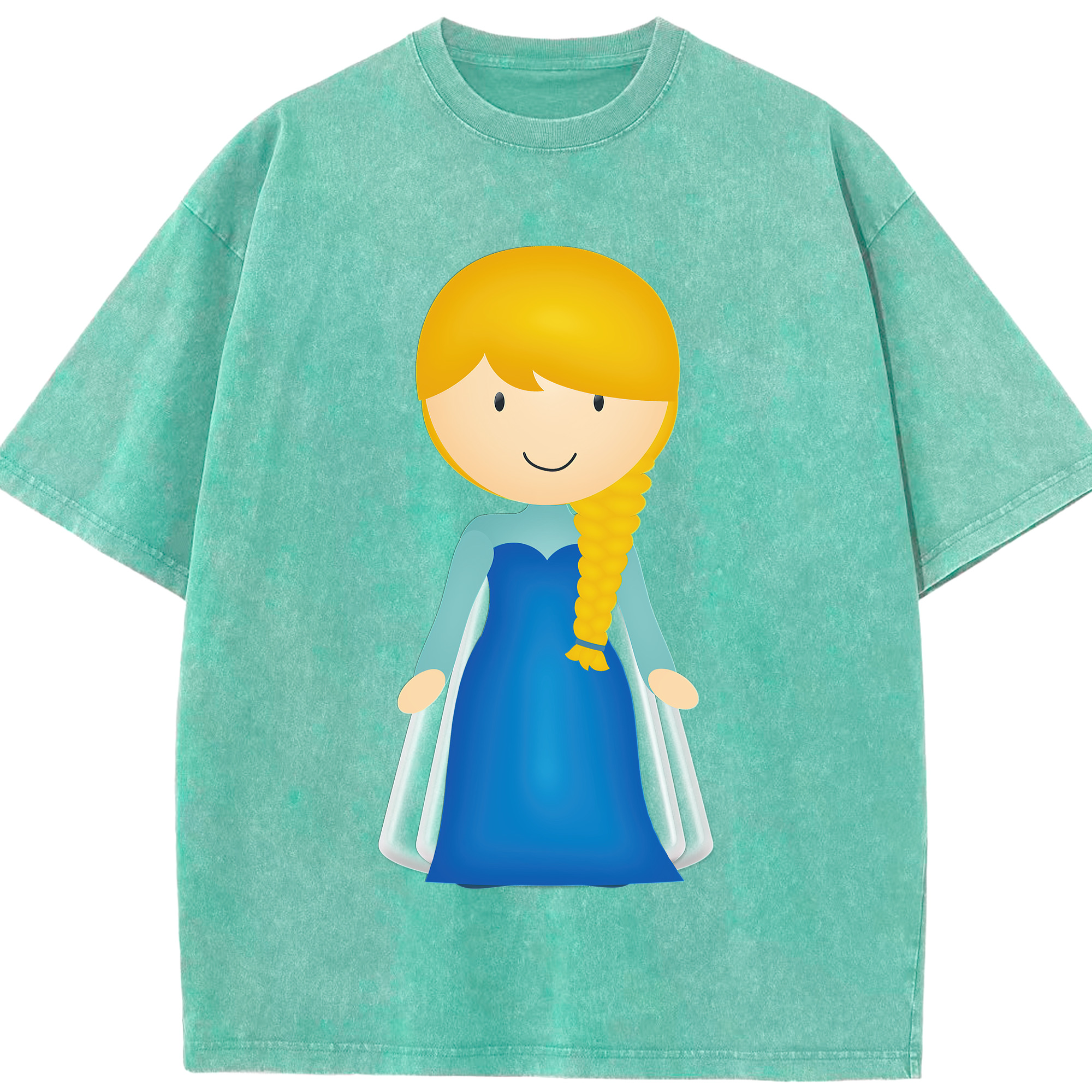 （画像用） アナと雪の女王 アンナ エルサ Frozen Anna Elsa 綿100% ヴィンテージ風 半袖Tシャツ（フロントプリント）